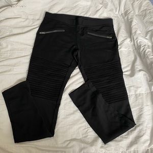 Express Black Moto Leggings With Two Zippers